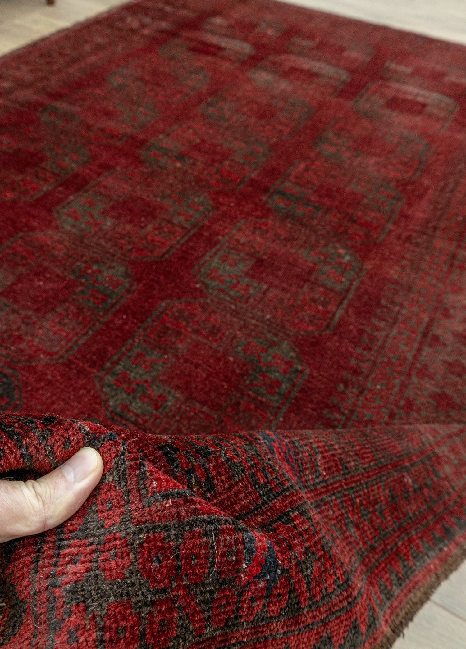 Soho Antiq-Nora El Dokuma Bordo Afgan Halısı 185x271 Cm-Halı-5-Milagron.com