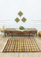 Soho Antiq-Okker Geometrik Desenli Tiftik Halı 144 x 177 Cm-Halı-2-Milagron.com