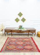 Soho Antiq-Rinat Etnik Tasarımlı El Dokuma Cicim Kilim 131x159 Cm-Halı-2-Milagron.com