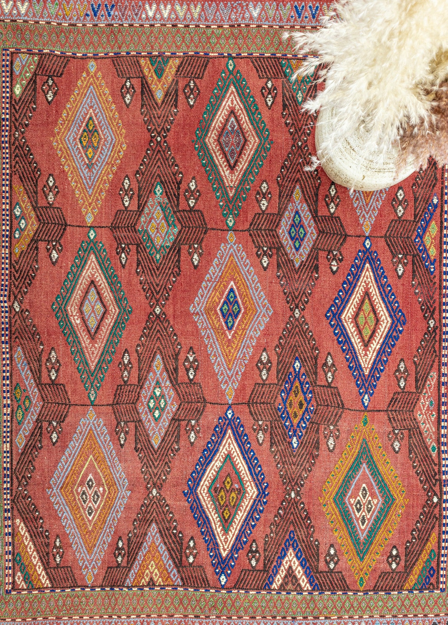 Soho Antiq-Rinat Etnik Tasarımlı El Dokuma Cicim Kilim 131x159 Cm-Halı-3-Milagron.com