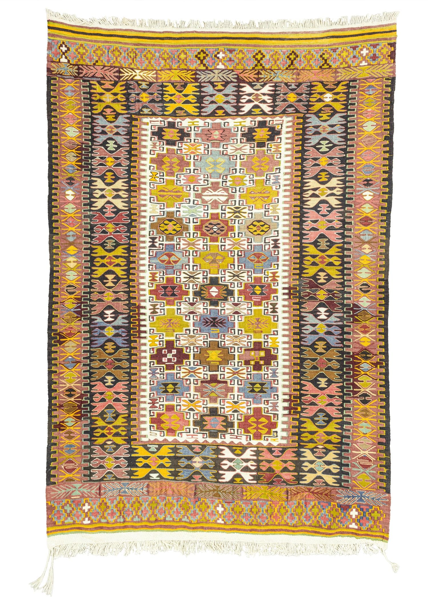 Soho Antiq-Rissa Geometrik Tasarımlı El Dokuma Kilim 152x220 Cm-Kilim-1-Milagron.com