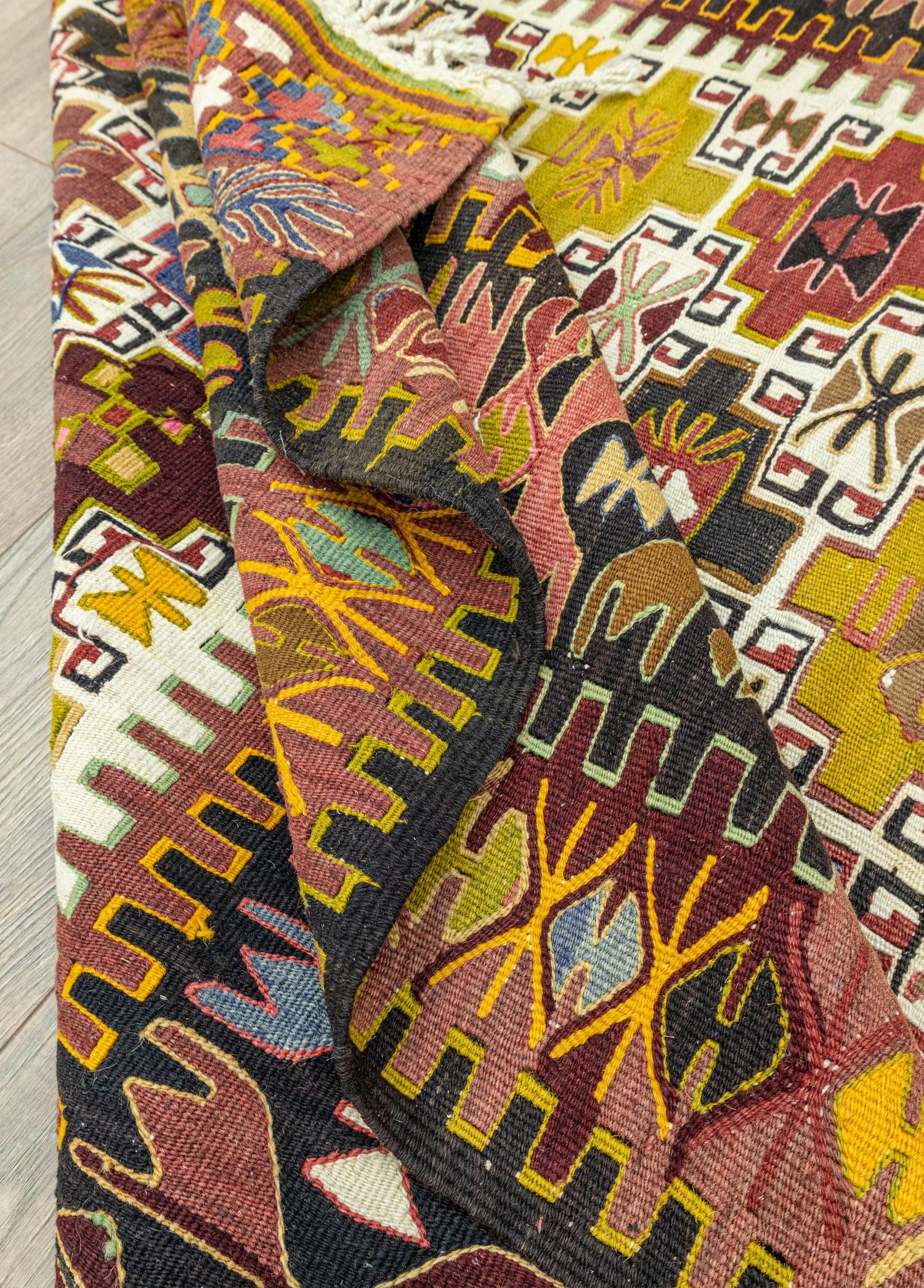 Soho Antiq-Rissa Geometrik Tasarımlı El Dokuma Kilim 152x220 Cm-Kilim-7-Milagron.com