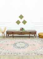 Soho Antiq-Selik Madalyon Desenli Pembe Halı 195x325 Cm-Halı-2-Milagron.com