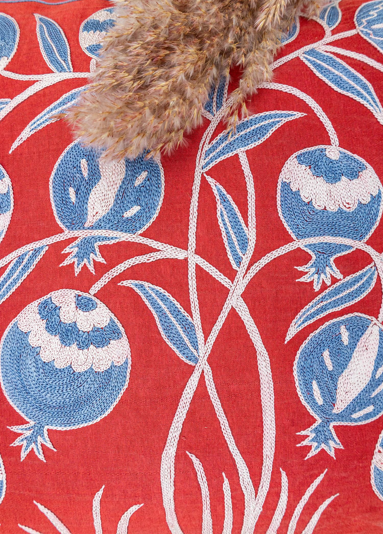 Soho Antiq-Skade Floral Tasarımlı Suzani Kırlent 50x50 Cm-Yastık-3-Milagron.com