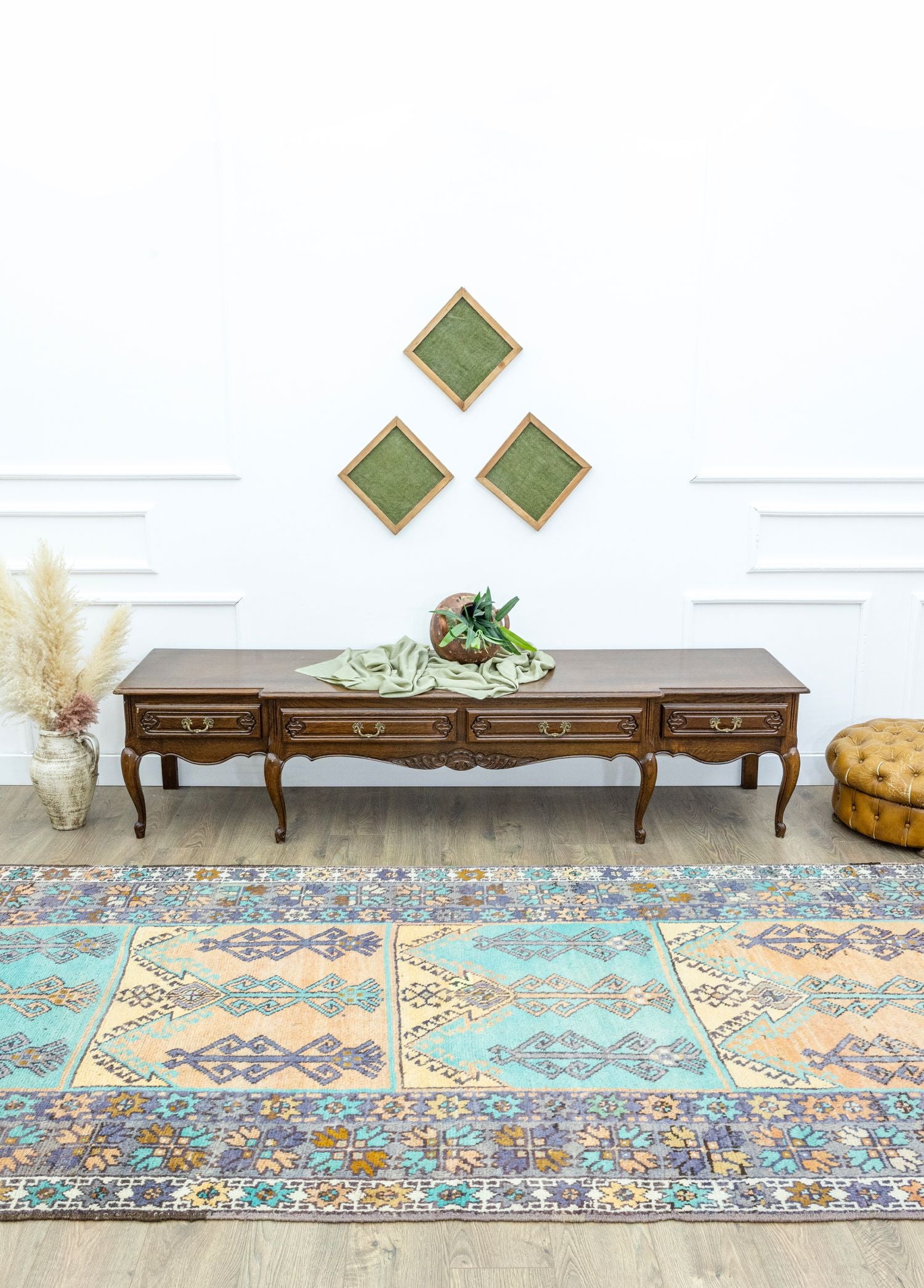 Soho Antiq-Tayte Bereket Motifli Renkli Yün Halı 158x371 Cm-Halı-2-Milagron.com