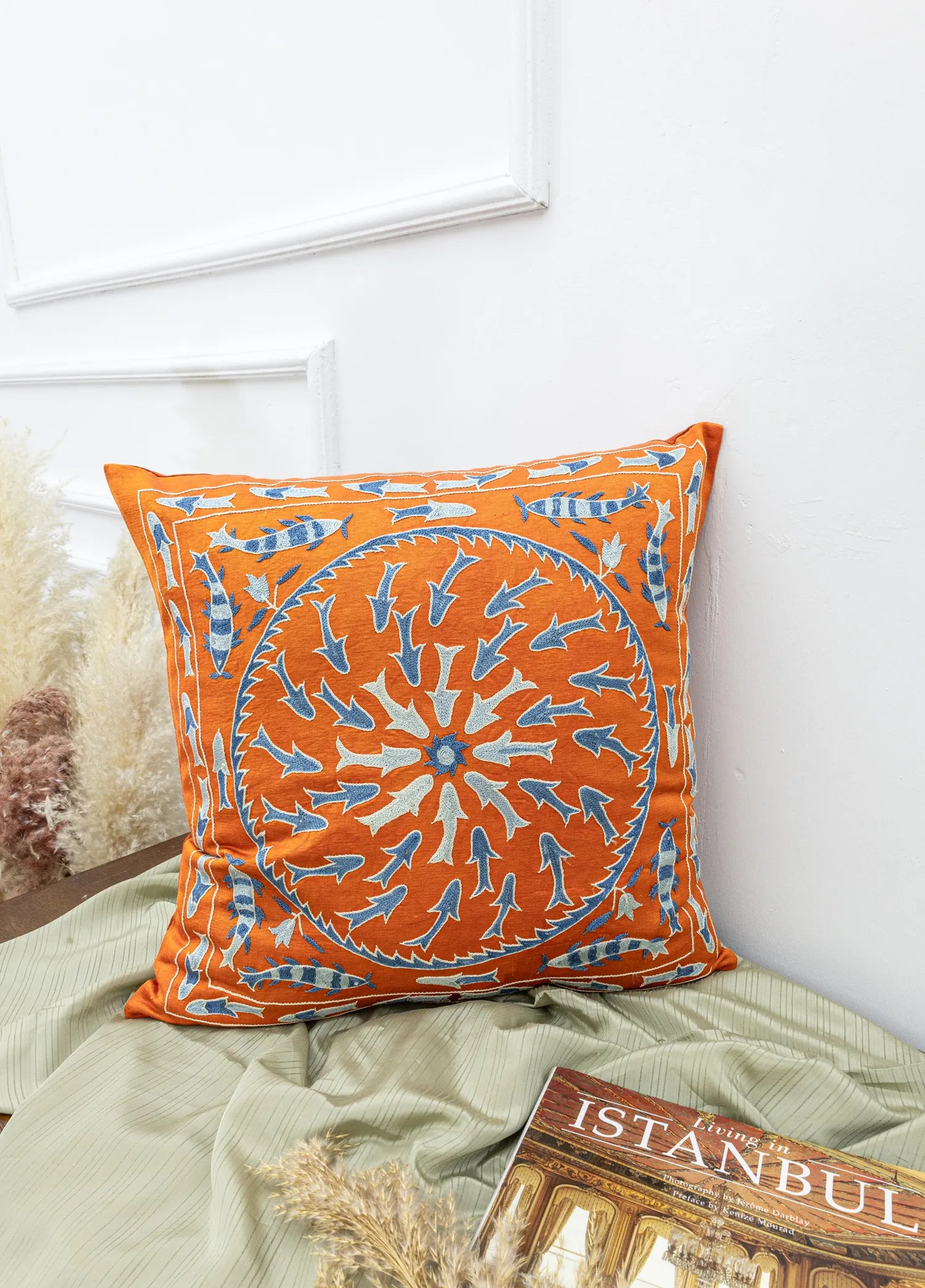 Soho Antiq-Tully İpek Suzani Kırlent 50x50 Cm-2-Milagron.com