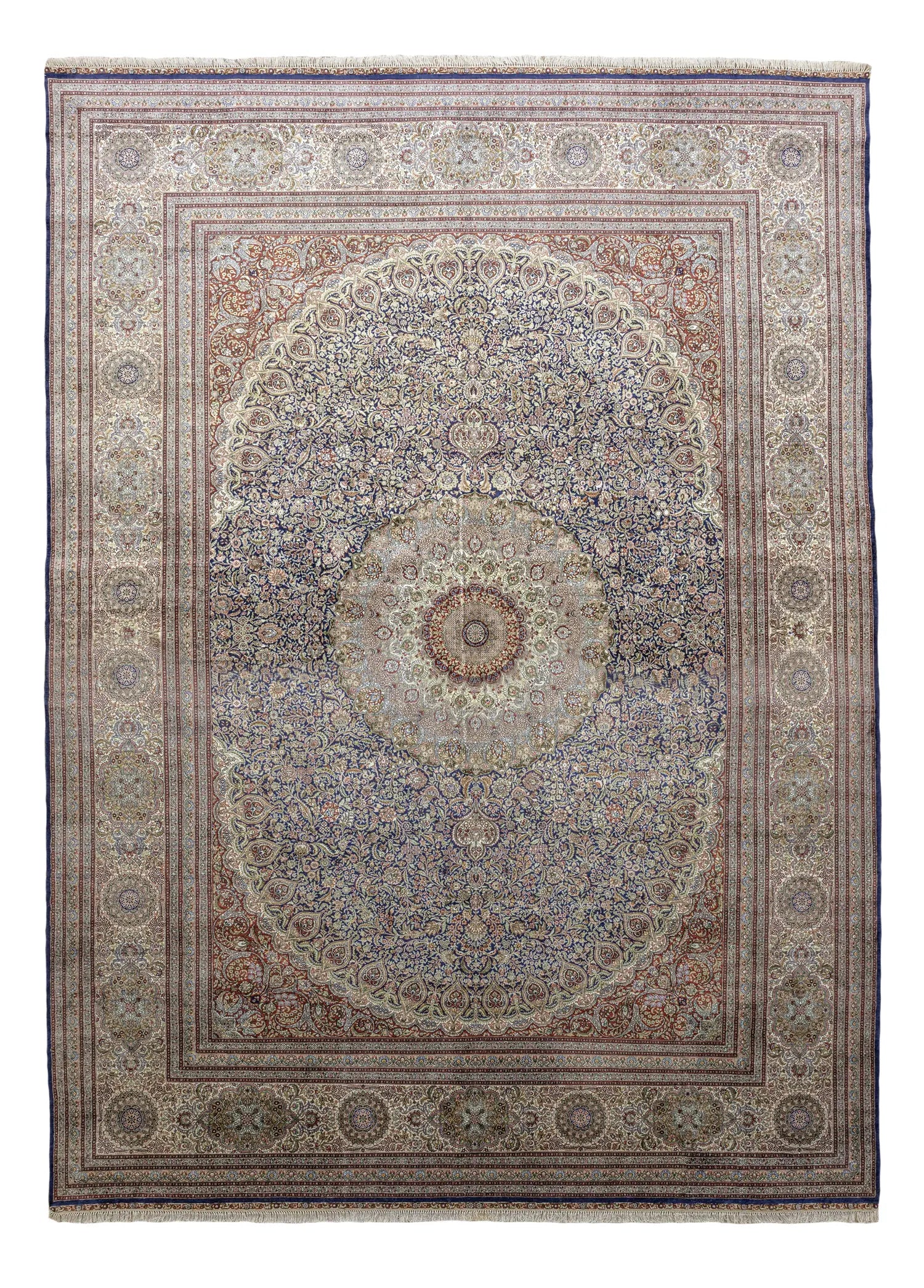 Soho Antiq-Varamin Madalyon Desenli İpek Halı 305x414 Cm-1-Milagron.com