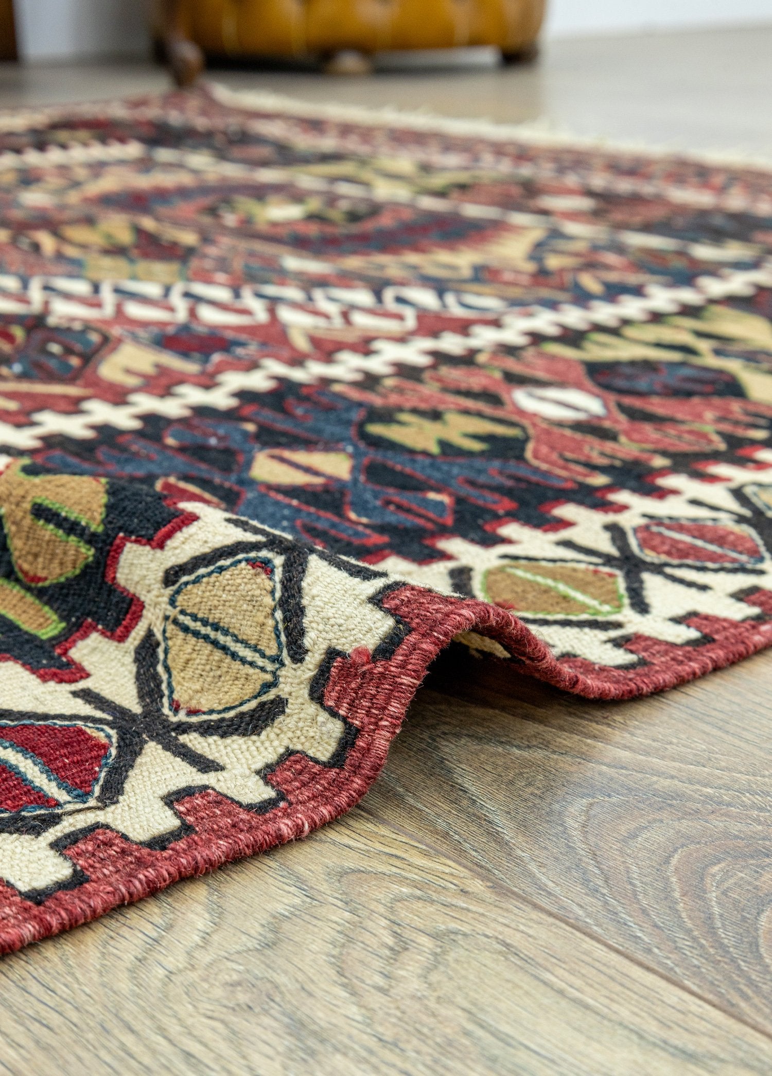 Soho Antiq-Vigen Rustik El Dokuma Yün Nuzumla Kilimi 136x196 Cm-Kilim-6-Milagron.com