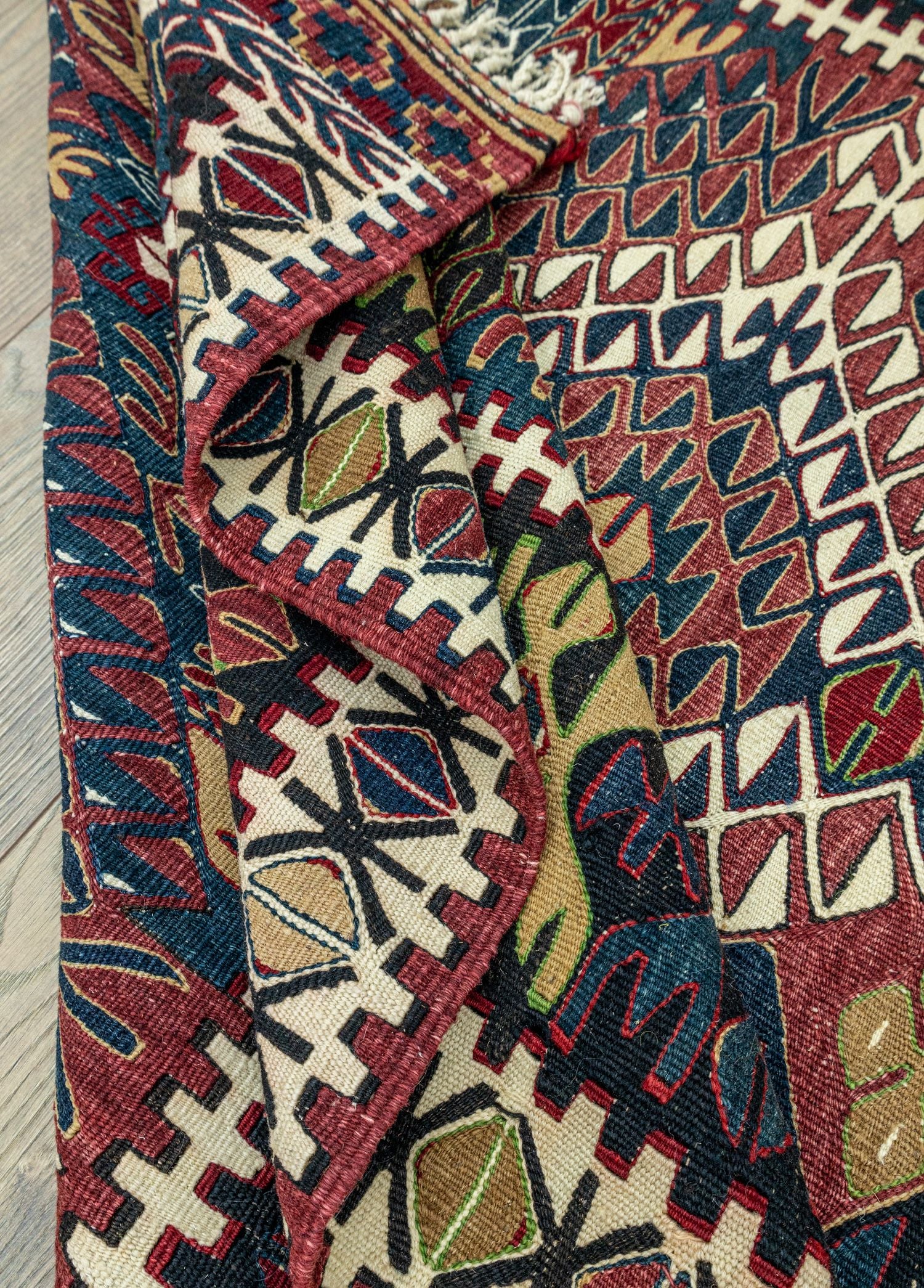 Soho Antiq-Vigen Rustik El Dokuma Yün Nuzumla Kilimi 136x196 Cm-Kilim-7-Milagron.com