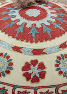 Soho Antiq-Yasha çiçekli İpek Suzani Kırlent 50x50 Cm-Kırlent-4-Milagron.com