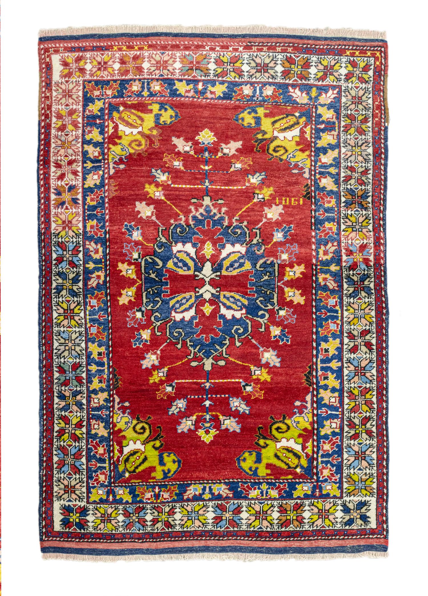 Soho Antiq-Yavı El Dokuma Kırmızı Yün Halı 157x207 Cm-Halı-1-Milagron.com