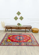 Soho Antiq-Yavı El Dokuma Kırmızı Yün Halı 157x207 Cm-Halı-2-Milagron.com