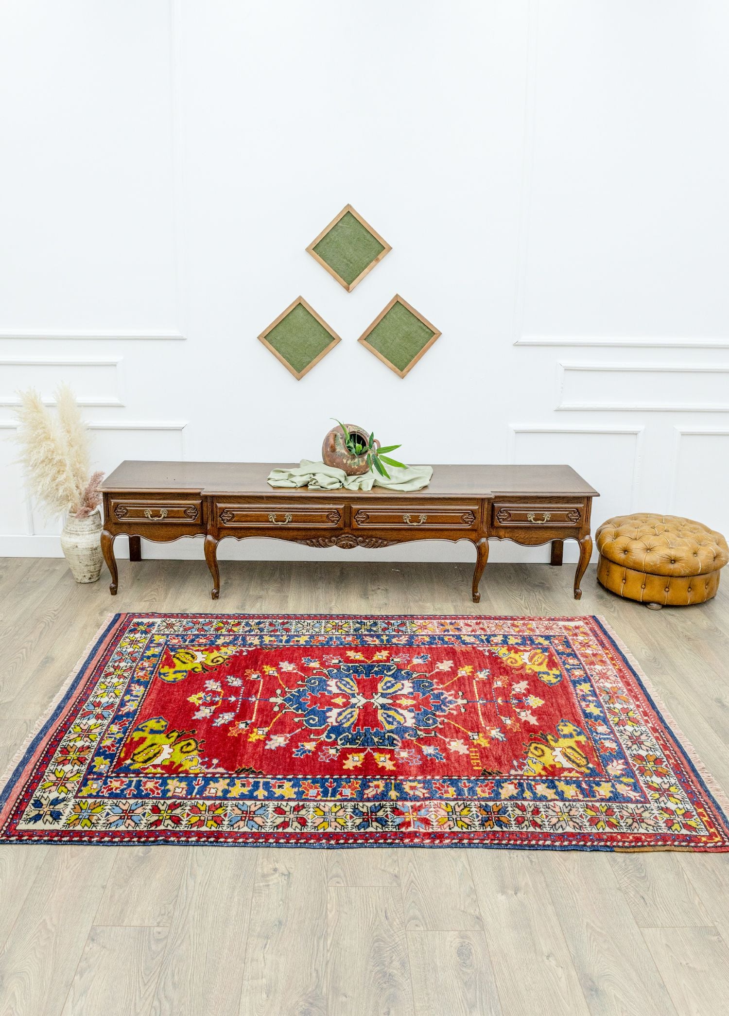 Soho Antiq-Yavı El Dokuma Kırmızı Yün Halı 157x207 Cm-Halı-2-Milagron.com