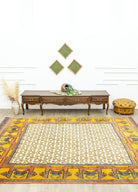 Soho Antiq-Yelli Geometrik Tasarımlı Yün Halı 242x292 Cm-Halı-2-Milagron.com