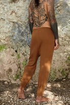 Soluna-Autum Muslin Pants Brown-Pantolon-4-Milagron.com