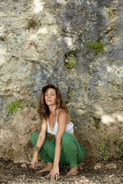 Soluna-Autum Muslin Pants Green-Pantolon-4-Milagron.com