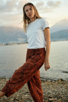 Soluna-Mandala Patterned Pants-Keten Pantolon-2-Milagron.com