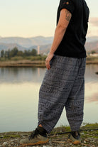 Soluna-Triangle Patterned Pants-Keten Pantolon-3-Milagron.com