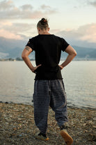 Soluna-Triangle Patterned Pants-Keten Pantolon-4-Milagron.com