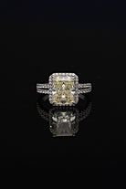 SooSilky-G Color Pave Ci̇ft Kollu Cushion Tektaş Yüzük-Yüzük-1-Milagron.com