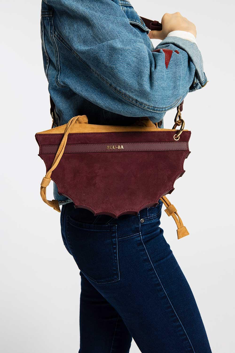 Sou-Ba-Ho-Ki Bordo-Omuz Çantası-5-Milagron.com