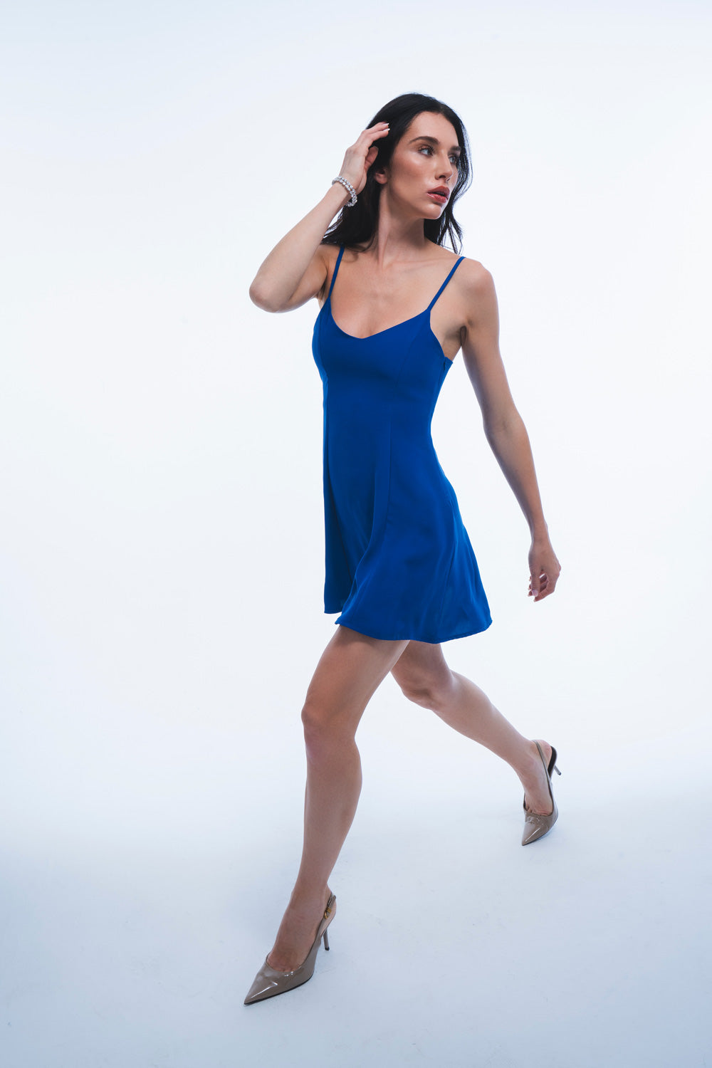 AngiE Blue Mini Elbise
