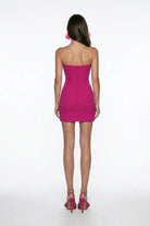Fuşya Korse Detayli Krep MiNi Bodycon ElbiSe