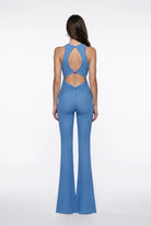 Mavi SiMli Cut-Out Detayli Tulum