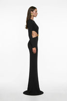 SiYah Cut-Out Detayli Maxi ElbiSe