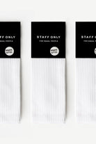 Staff Only-Super Basic 3'lü Paket Organik Pamuk Beyaz Erkek Spor Çorap-Çorap-2-Milagron.com