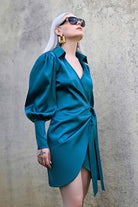 Studio Norn-Britta Saten Anvelop Elbise-Elbise-1-Milagron.com