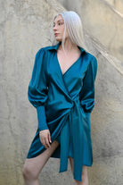 Studio Norn-Britta Saten Anvelop Elbise-Elbise-2-Milagron.com