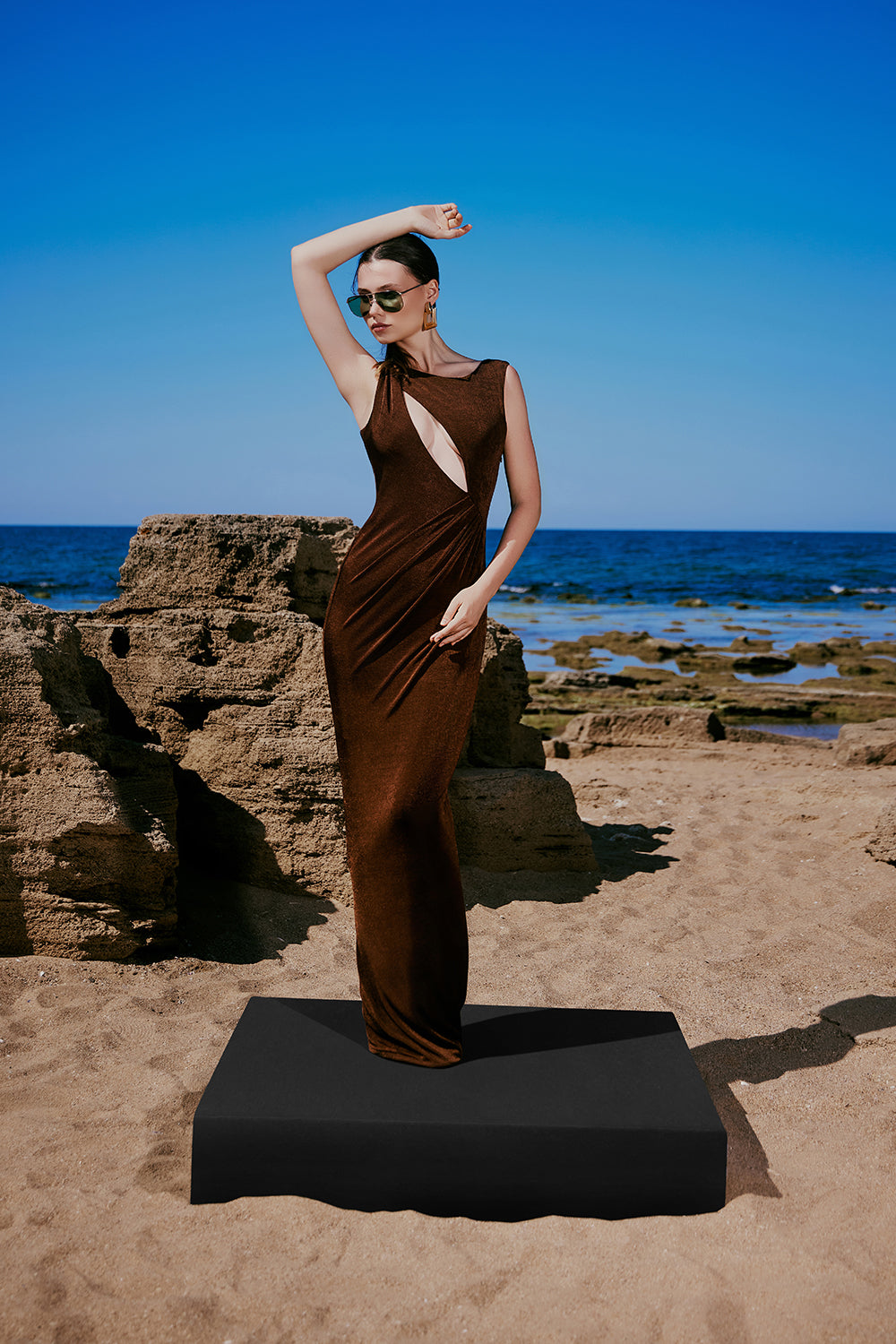 Dra Ruched Maxi Dress - 0