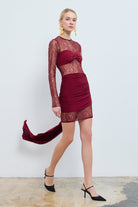 Studio Norn-Erika Dantel Üzerine Bluz & Etek Detaylı Elbise-Elbise-2-Milagron.com