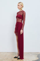 Studio Norn-Erika Dantel Üzerine Bluz & Etek Detaylı Elbise-Elbise-5-Milagron.com