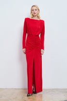 Studio Norn-Soley Büzgülü Maksi Elbise-Elbise-1-Milagron.com