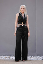 Studio Norn-Solveig Saten Pantolon & Yelek Takım-Alt - Üst Takım-1-Milagron.com