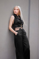 Studio Norn-Solveig Saten Pantolon & Yelek Takım-Alt - Üst Takım-3-Milagron.com