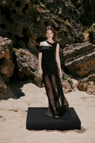 Stilla Ruched & Tulle Maxi Dress - 0