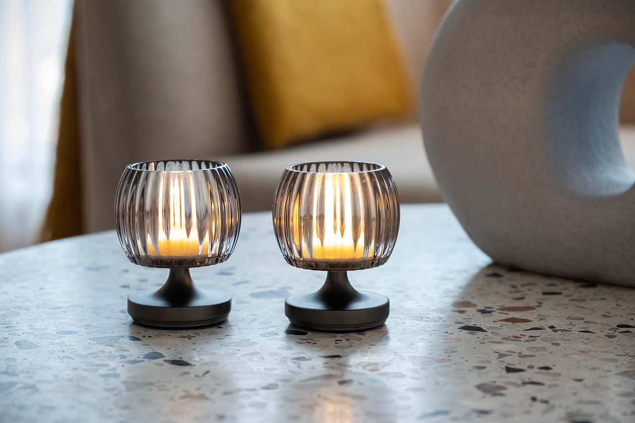 Stylistic-Stylistic Hari Waves Lamba S Graphite Gri-Masa Lambası-3-Milagron.com