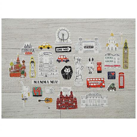 Suatelier-Suatelier Travel Luggage Sticker Pack Valiz Etiket Seti Some Place-Sticker-5-Milagron.com