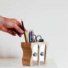 Suck Uk Sharpener Desk Tidy Kalemtraş Şeklinde Ahşap Kalemlik - 2'Li