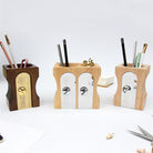 Suck Uk Sharpener Desk Tidy Kalemtraş Şeklinde Ahşap Kalemlik - 2'Li