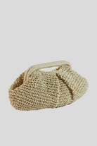 Krem Rafya Örgü Clutch, El Çantası - 1