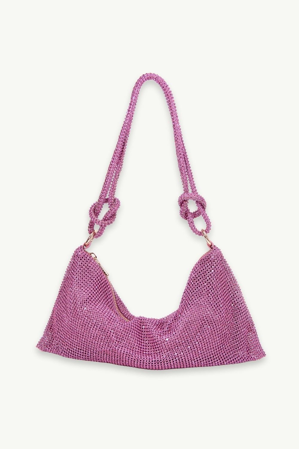 Marla Parlak Pembe Taşlı Omuz Çantası - 0