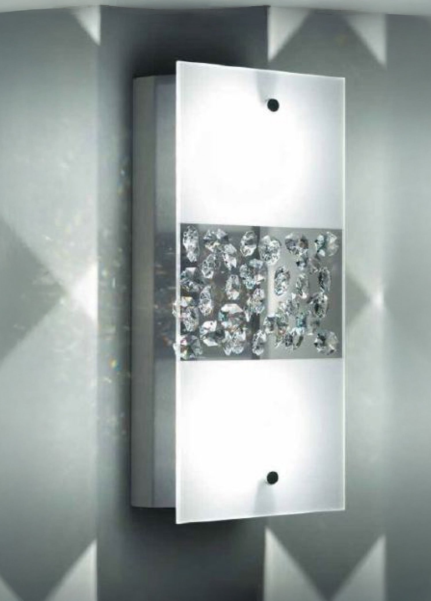 Splendid 1L Apli̇k Kri̇stal-Firçalanmiş Paslanmaz Çeli̇k 12.7X9.5Xh28.6 Cm G4 2X35W