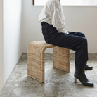Flax Doğal Rattan Sehpa/Tabure