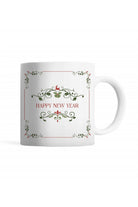 Tatlistan-Floral Desenli Happy New Year Kupa Bardak-Bardak-1-Milagron.com