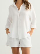 Aura Drawstring Shorts - White