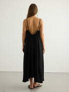 Aura Low Back Maxi Dress - Black